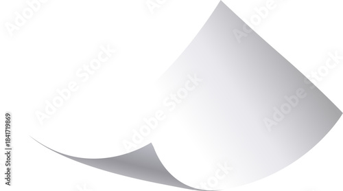 White paper corners peeling for text copy space