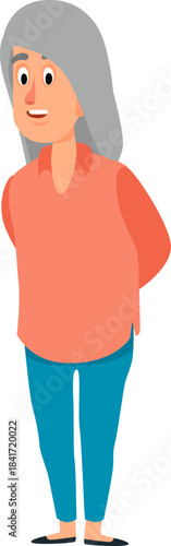 Senior woman smiling standing in casual clothing