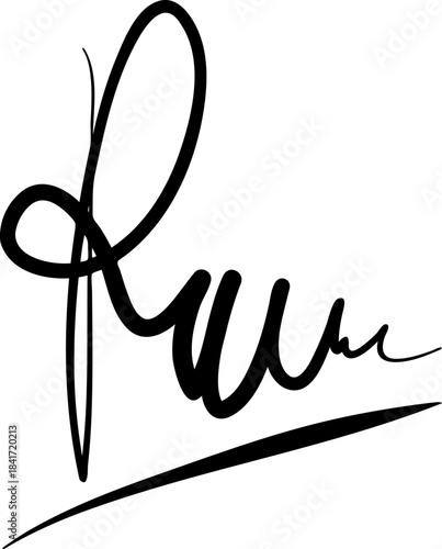 Hand drawing personal signature demonstrating identity and authorization