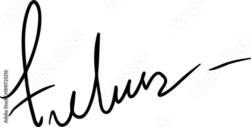 Handwritten signature creating unique personal identity mark