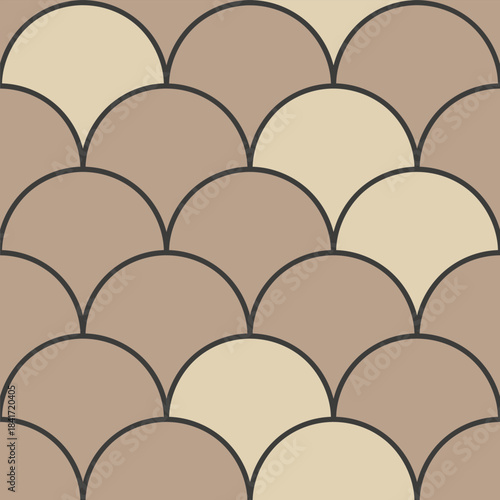 Beige scallop pattern creating seamless background texture design
