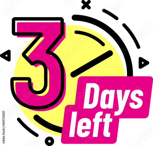 Three days left countdown with expiring time banner