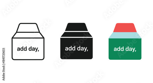 Add day icon representing time scheduling and daytime entry symbol line silhouette and color style