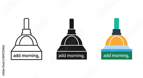 Add morning message vector icon set illustration showing time or scheduling reminder concept