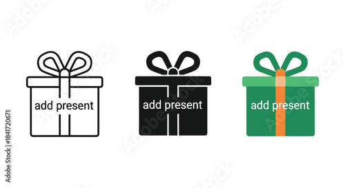 Present tense verb icon set flat design style element isolated vector illustration