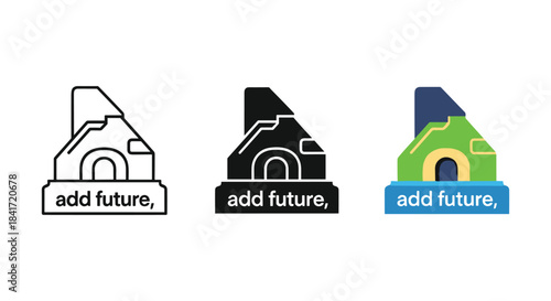 Future tense verb icon set flat design style element isolated vector illustration