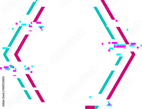 Glitching digital brackets creating abstract cyber background