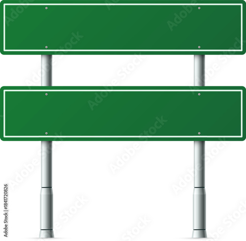 Blank green road signs with copy space