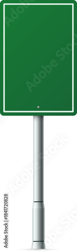 Blank green road sign providing copy space