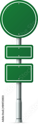 Blank green road signs providing copy space