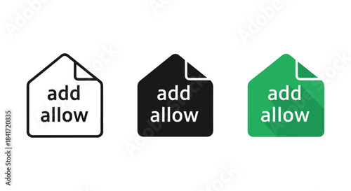 Allow file document icon sign vector symbol illustration concept for permission and access control interface.