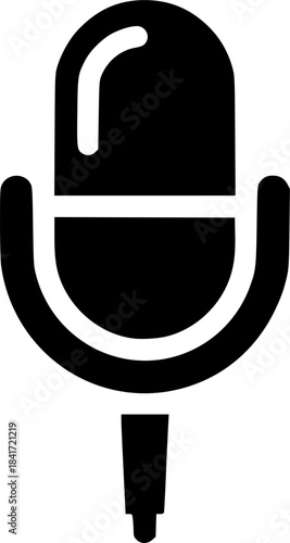 microphone icon silhouette line art vector illustration with a white background
