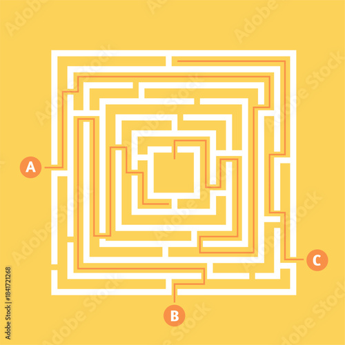 Navigating decision making with finding a solution in a maze