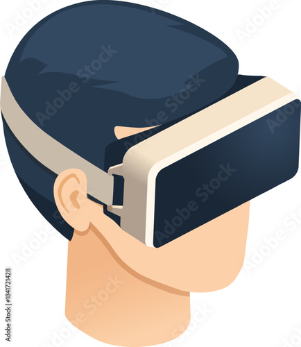 Person experiencing virtual reality digital world immersion