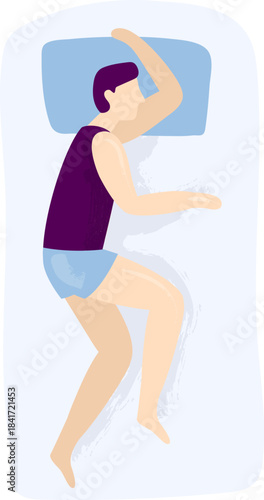 Resting man having peaceful comfortable sleep illustration
