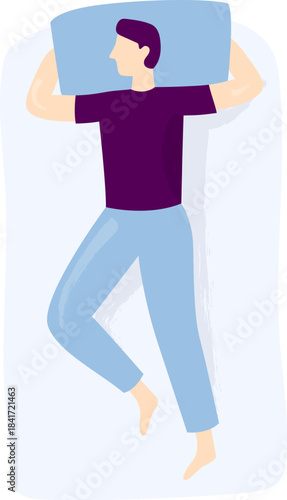 Person sleeping good on bed top view