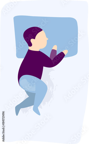 Baby sleeping peacefully on soft bed pillow