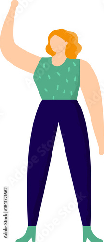 Woman raising a clenched fist in protest