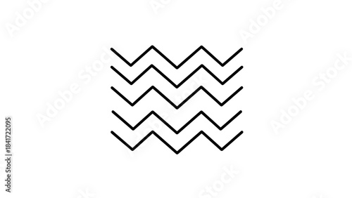 Three stacked black zigzag wave lines on white background - minimalist vector pattern