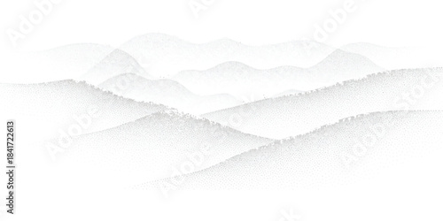 Serene mountain landscape in soft gray hues