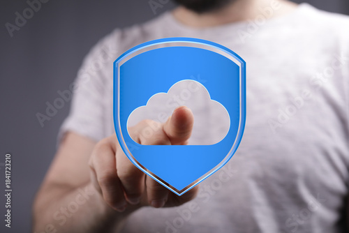 Фотография Secure your data in the cloud with this compelling image, featuring a finger poi
