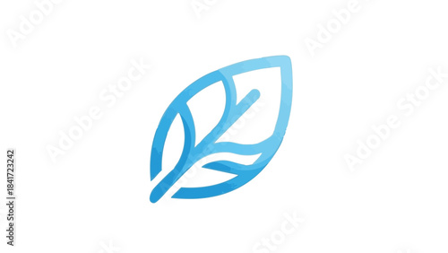 Modern blue leaf logo design vector with a refreshing organic appearance