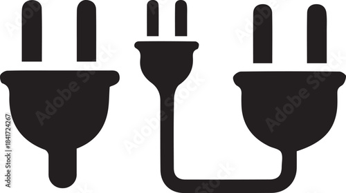 Electrical Plugs Silhouette: Power, Connection, and Energy Symbol