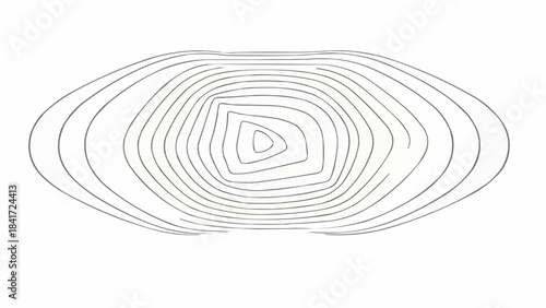 Abstract contour drawing representing planetary rings or topographical map with geometric shapes