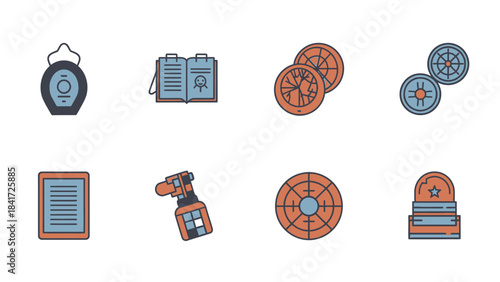 Collection of diverse icons representing various objects and concepts.