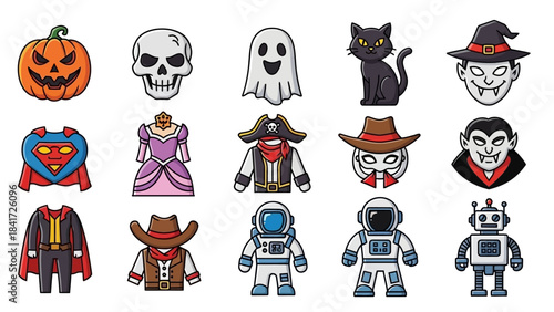 Collection of Halloween and Costume Characters.