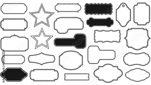 Collection of various shapes and labels