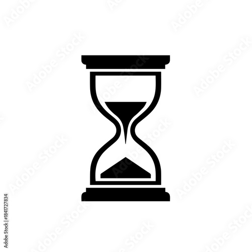 Antique sand hourglass icon illustration for business countdown and time measurement