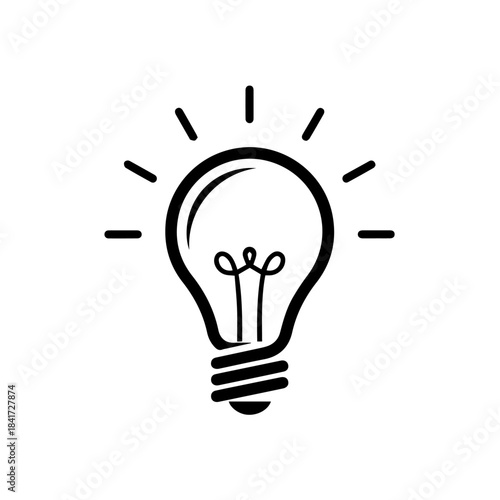 Bright light bulb icon in a hand symbolizes creative business ideas and innovation with electric power
