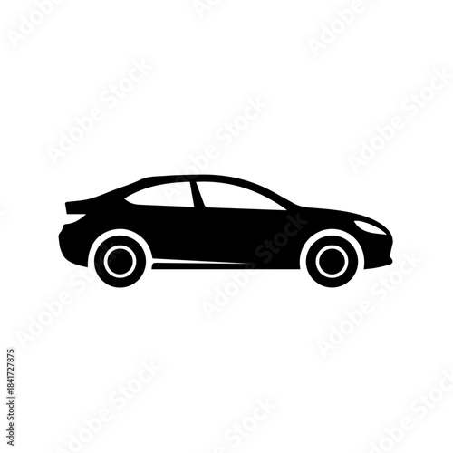 Black luxury sport car vector illustration isolated on white background