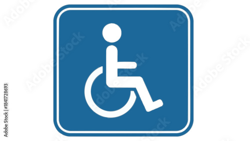 Accessible and disabilityfriendly signsymbol of wheelchair user with rounded edges design isolated