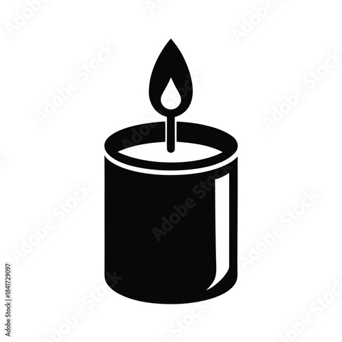 Simple burning candle icon graphic