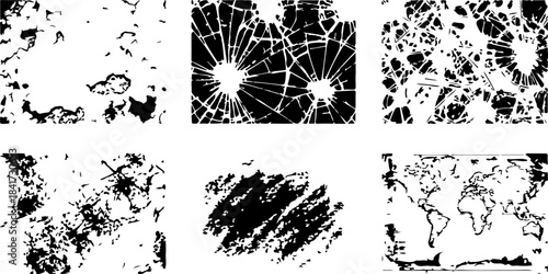 Collection of grunge brushes and textures for design