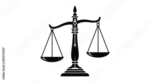 A striking black scales of justice design representing balance and fairness a bold silhouette
