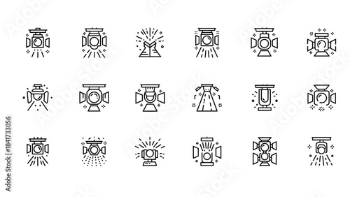 Collection of Spotlight Icons for Various Design and Creative Projects.