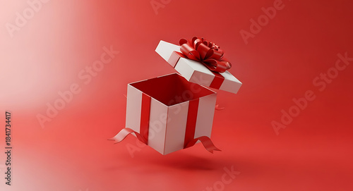 gift box on red background