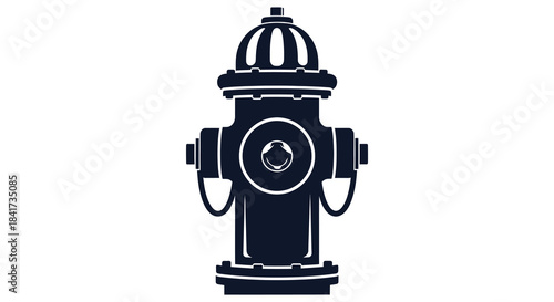 A detailed illustration of a classic fire hydrant showcasing its functional design in silhouette