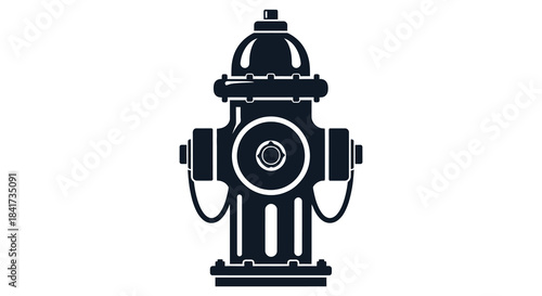 A striking black and white depiction of a classic fire hydrant a bold silhouette