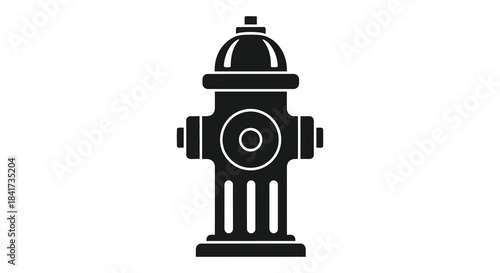 A simple black and white illustration of a fire hydrant showcasing a bold design silhouette