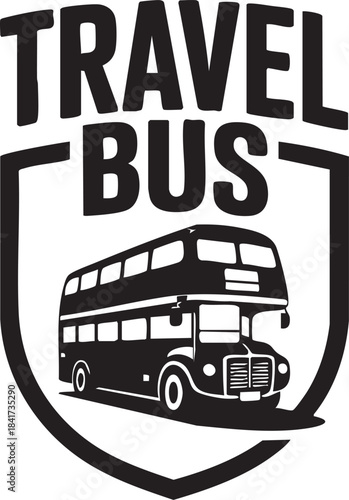 Travel Bus Logo Design with Double Decker Bus