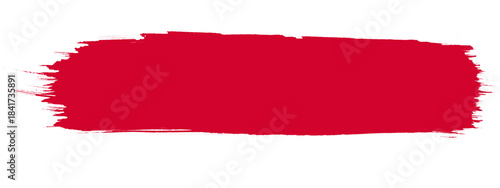 Red paint brush stroke title bar with bold Christmas red color, isolated on transparent background for modern banners, headings, and festive graphic layouts
