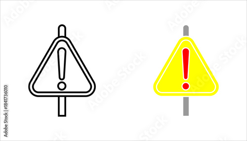 Warning Triangle Alert Icon triangular warning sign with exclamation mark representing alert, caution, danger, risk, and important notice. Suitable for safety instructions and hazard signs.