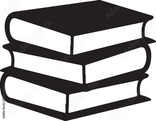 Isolated stack of old paper textbooks and books for reading and knowledge in a library or school setting