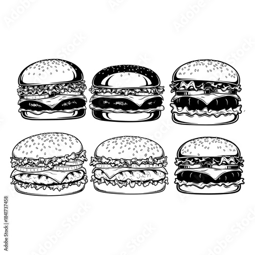 Hamburgers with Sesame Buns silhouette pack