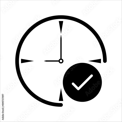 Time saver icon. Time saver clock and circle symbol, template for graphic and web design collection, logo, vector illustration.