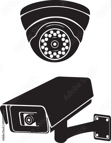 Digital video camera equipment and black photography lens icon for computer technology and internet web business car service illustration